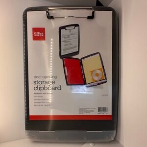Office Depot Side Opening Storage Clipboard Slim Design Pen Storage Letter Sz Bl